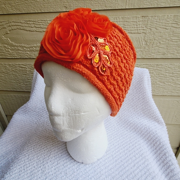Crochet Earwarmer sequin knit Headband - Picture 1 of 7